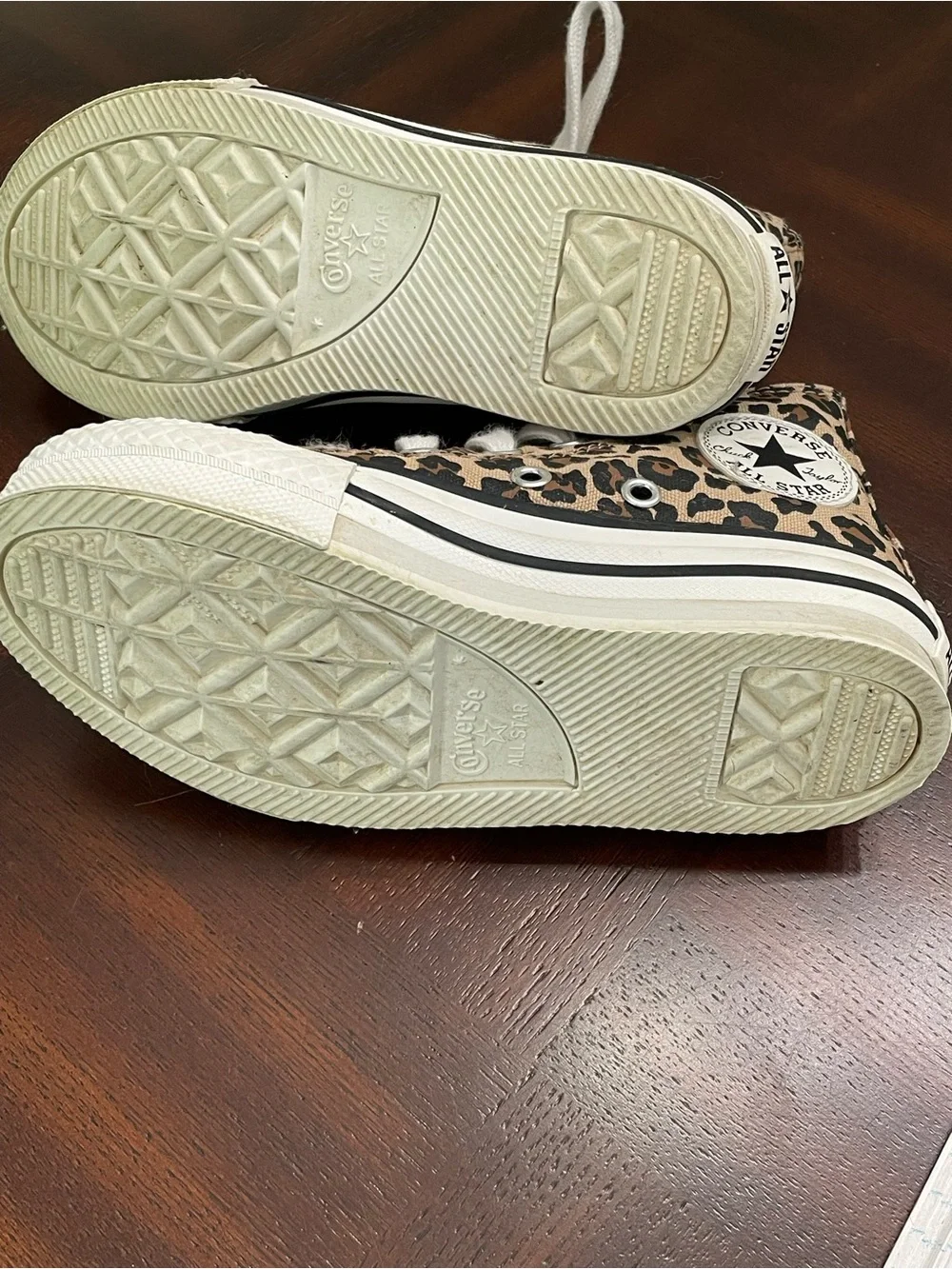 Chuck Taylor Converse Kids' Leopard Print High-Top Sneakers - Tan, Black, White